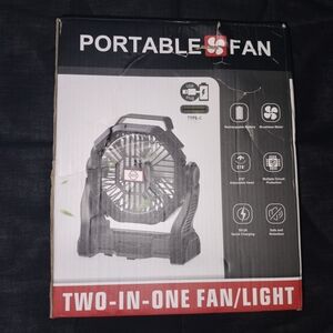 Portable Camping Fan with Light - Black
